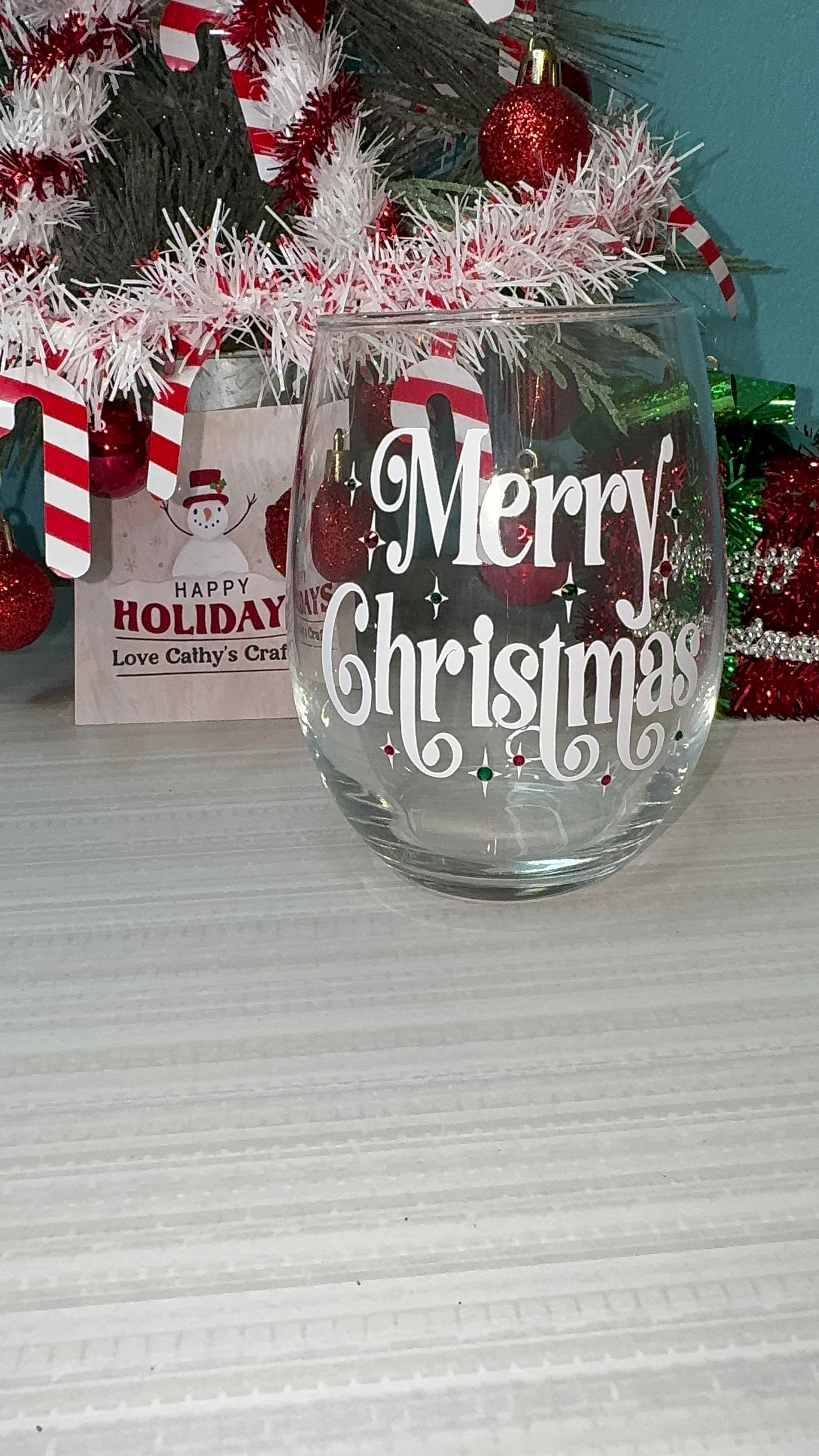 Merry Christmas Wine Glass