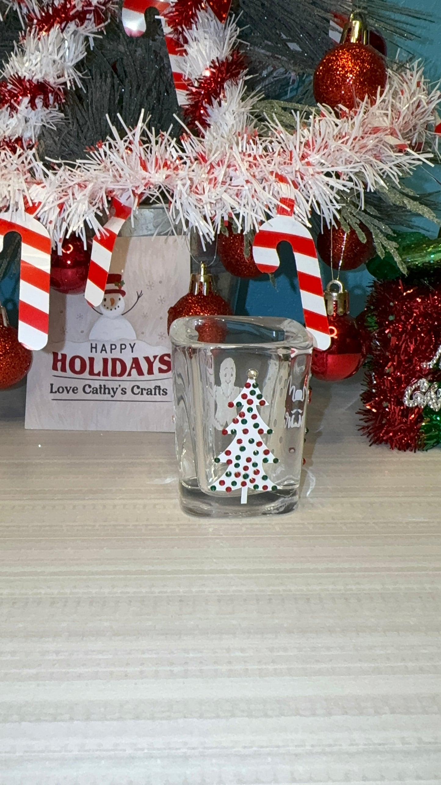 Merry Christmas Heart Shot Glass