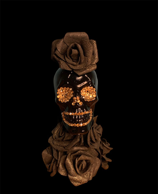 Bling Skull With Glitter Roses