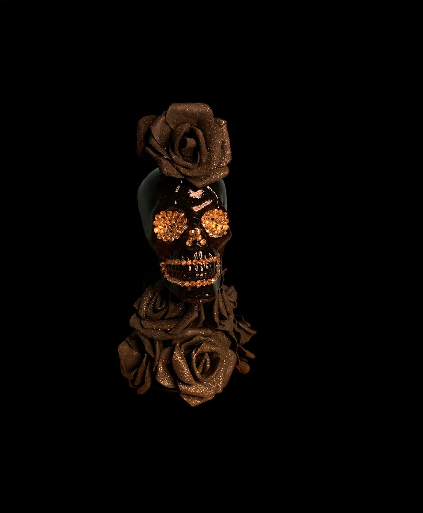 Bling Skull With Glitter Roses